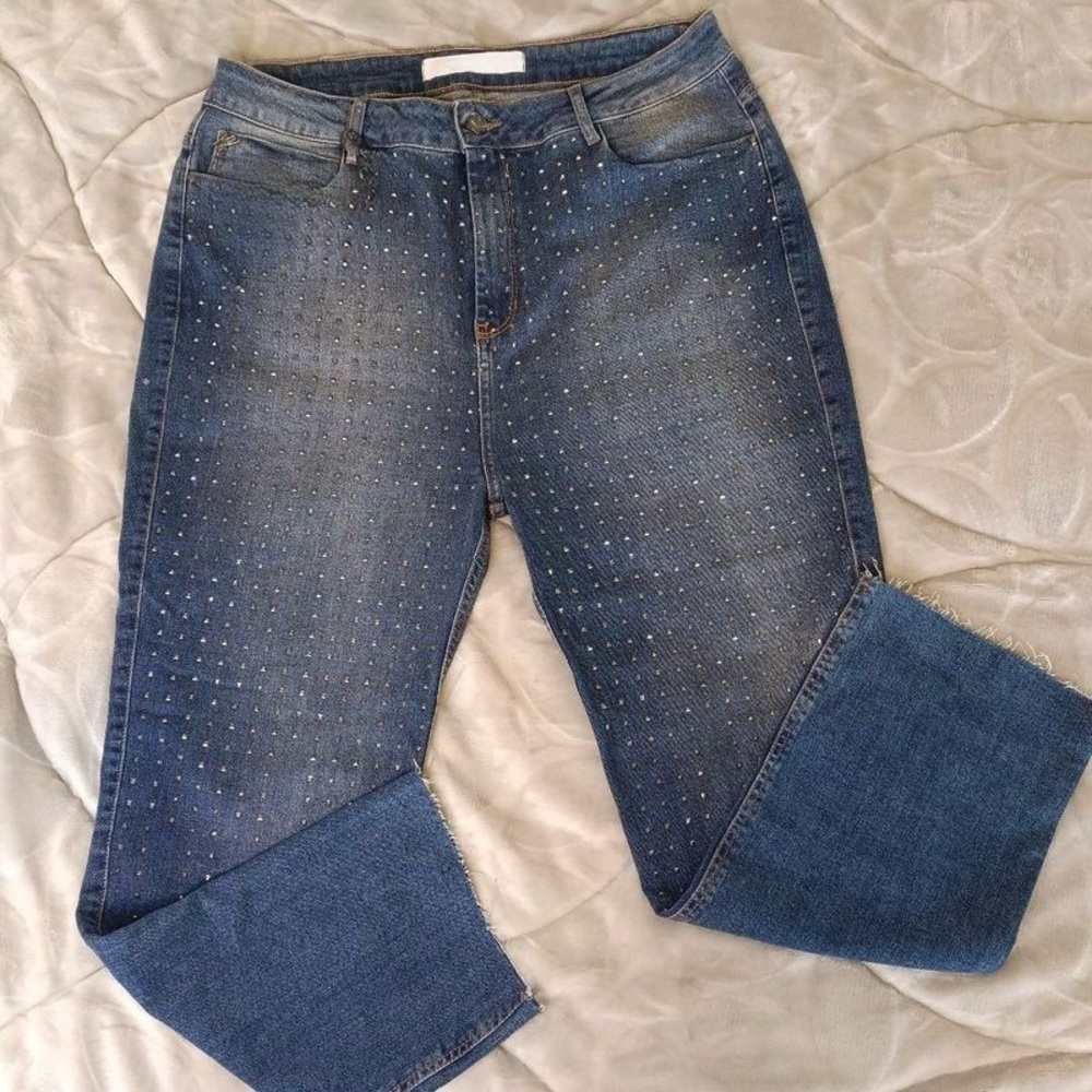 Women's Blue Rhinestone Jeans